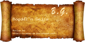Bogdán Gejza névjegykártya