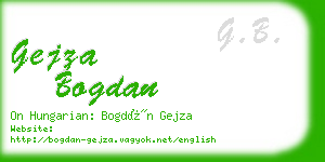 gejza bogdan business card